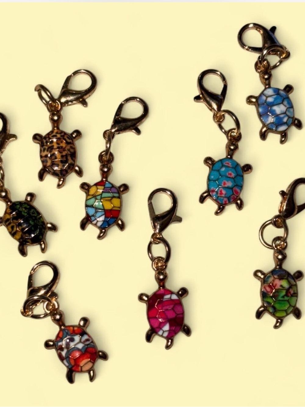 Colorful Turtle Charms Keychain Set - Multicolor - Picture 2 of 4
